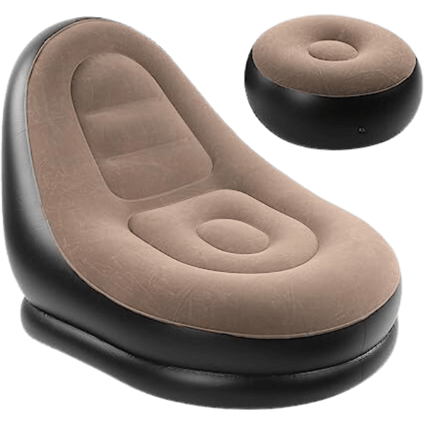 Poltrona Inflável Ultra Lounge Com Pufe Sofá Preguiçoso - Cliquemaster
