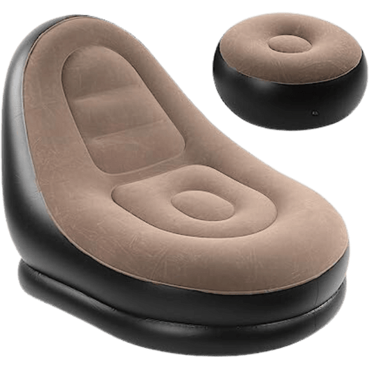 Poltrona Inflável Ultra Lounge Com Pufe Sofá Preguiçoso - Cliquemaster