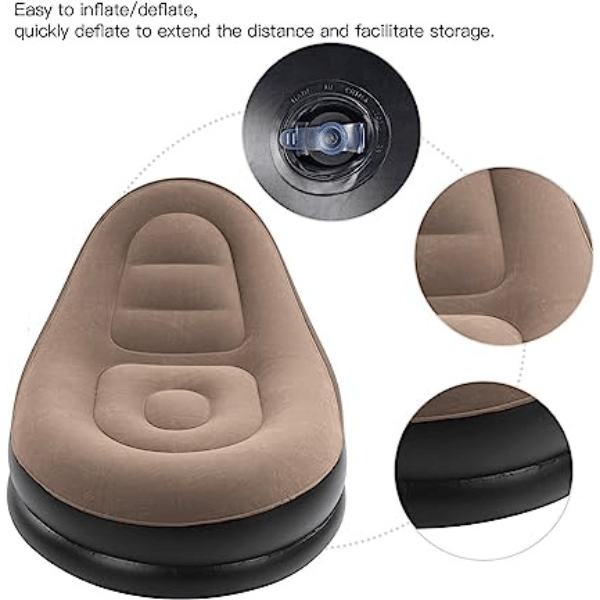 Poltrona Inflável Ultra Lounge Com Pufe Sofá Preguiçoso - Cliquemaster