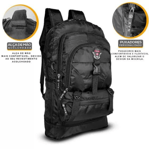 Mochila Para Viagem 50L Acampamento Trilha Semi Impermeável - Cliquemaster
