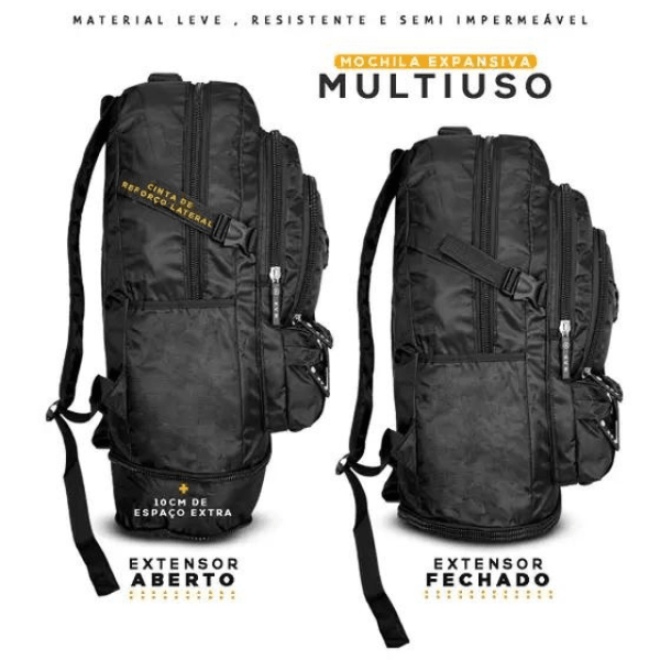 Mochila Para Viagem 50L Acampamento Trilha Semi Impermeável - Cliquemaster