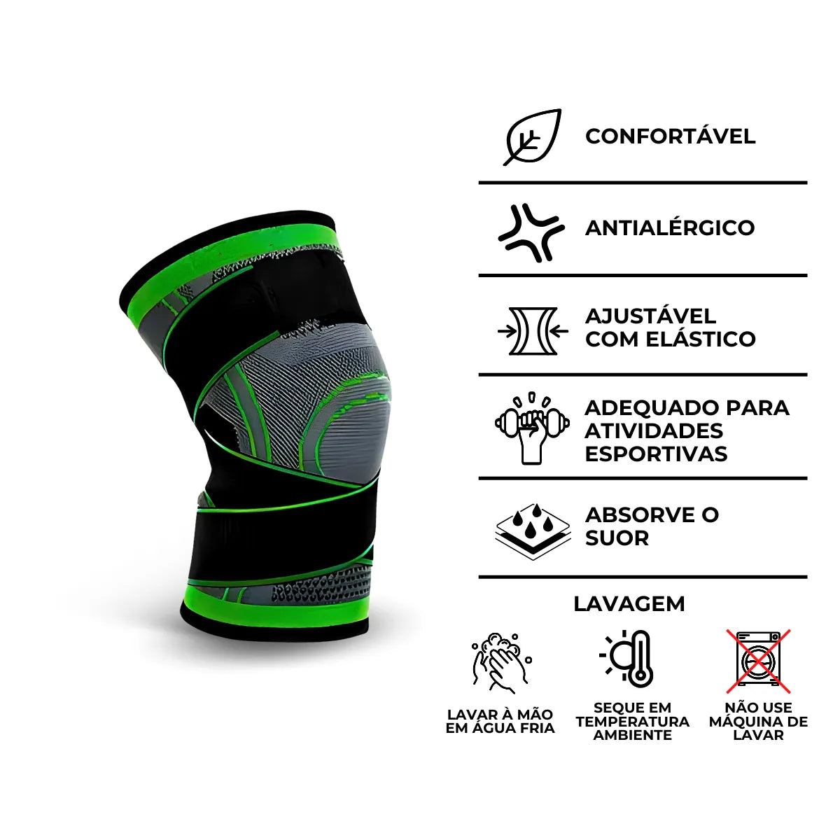 Joelheiras de Compressão Tamanho Único - Cliquemaster