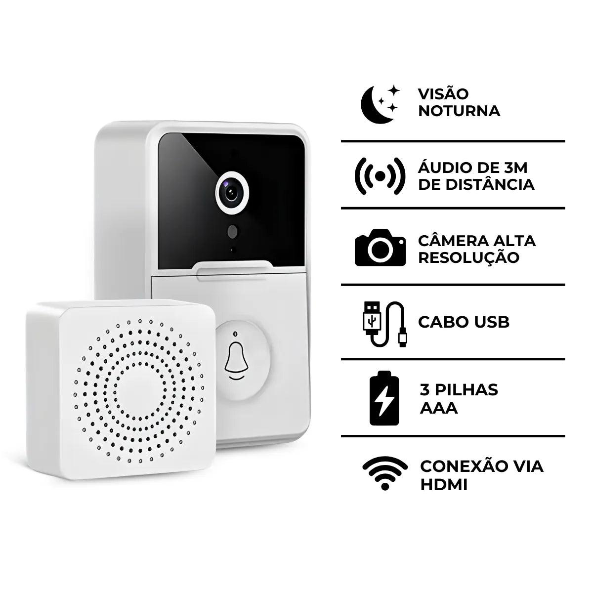 Campainha C/ Câmera Wifi Sem Fio - Cliquemaster