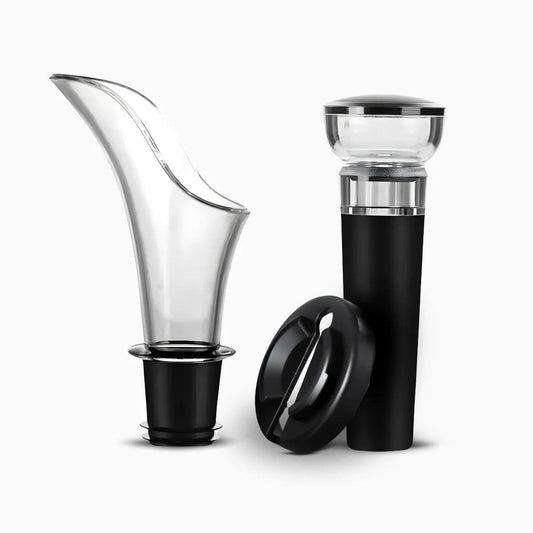Kit Para Vinho Com Bico Aerador e Rolha Tampa a Vácuo - Cliquemaster