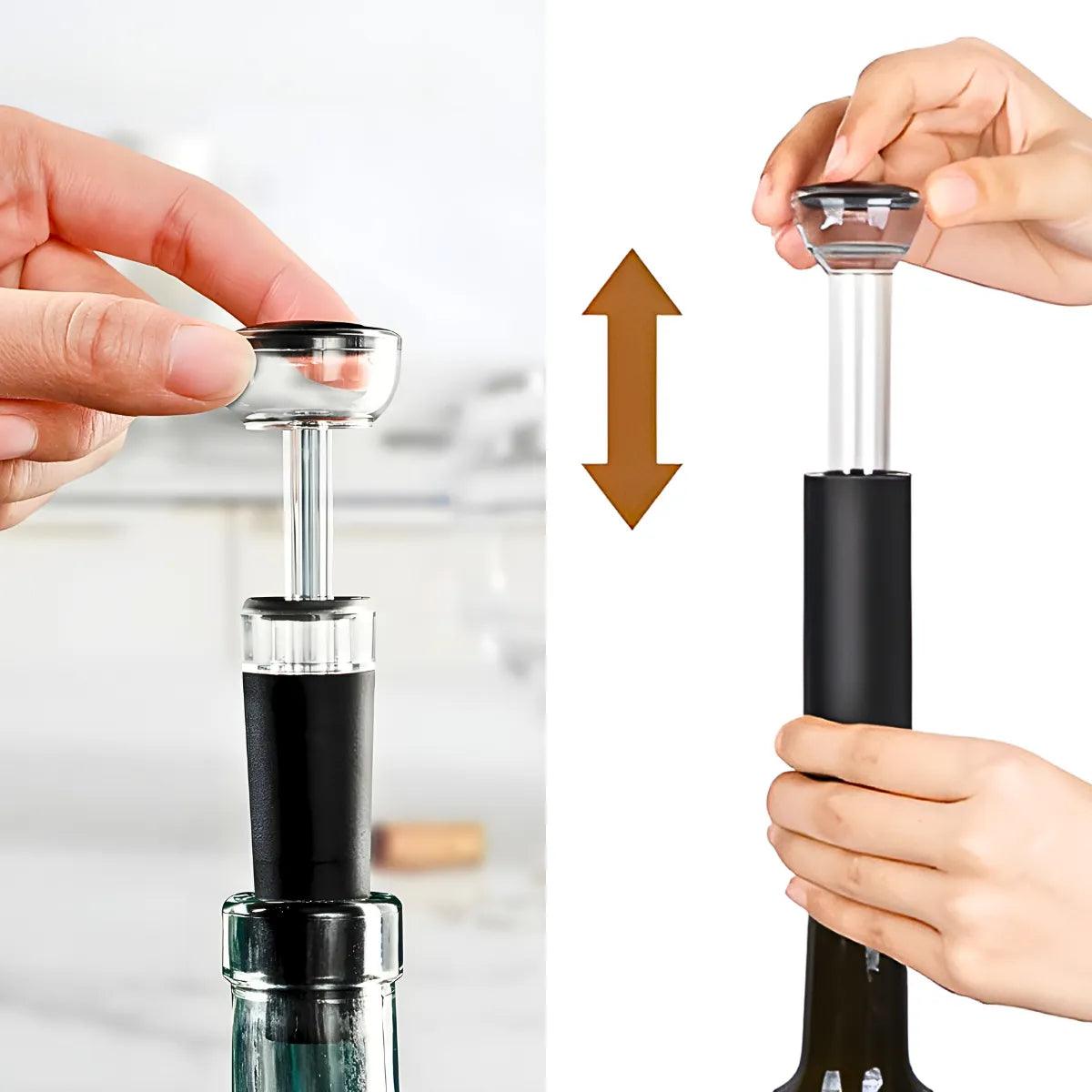 Kit Para Vinho Com Bico Aerador e Rolha Tampa a Vácuo - Cliquemaster