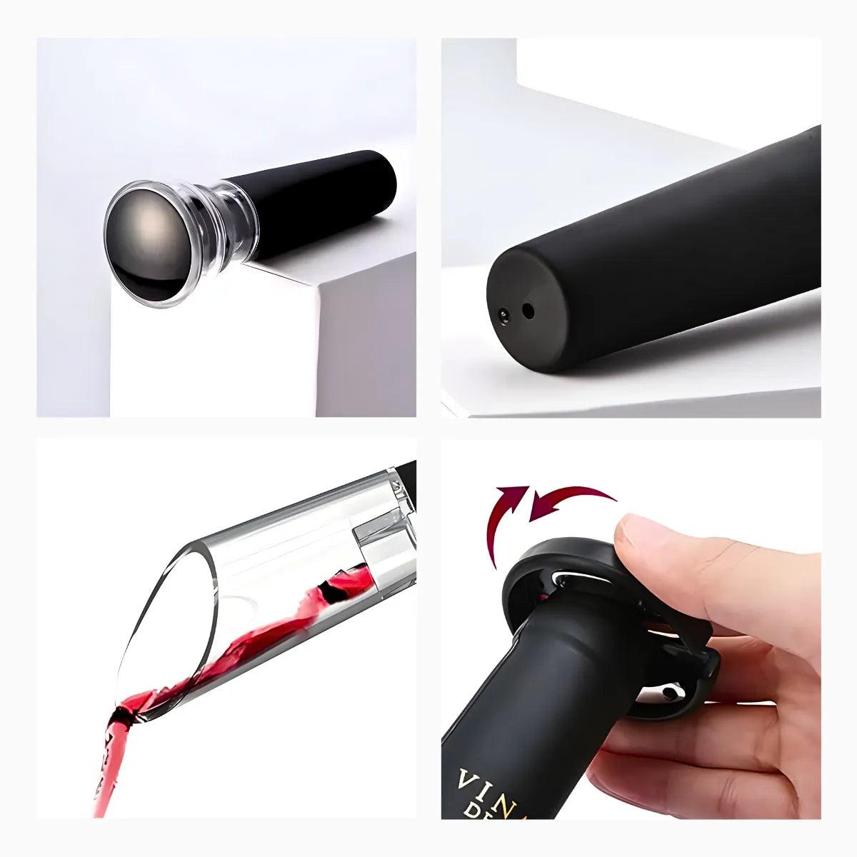 Kit Para Vinho Com Bico Aerador e Rolha Tampa a Vácuo - Cliquemaster