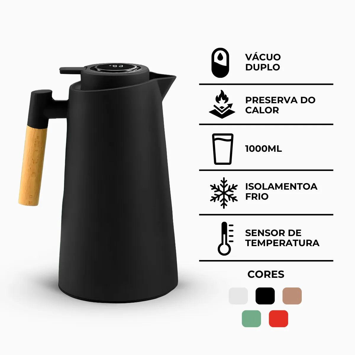 Garrafa Térmica com Termômetro 1L - Cliquemaster