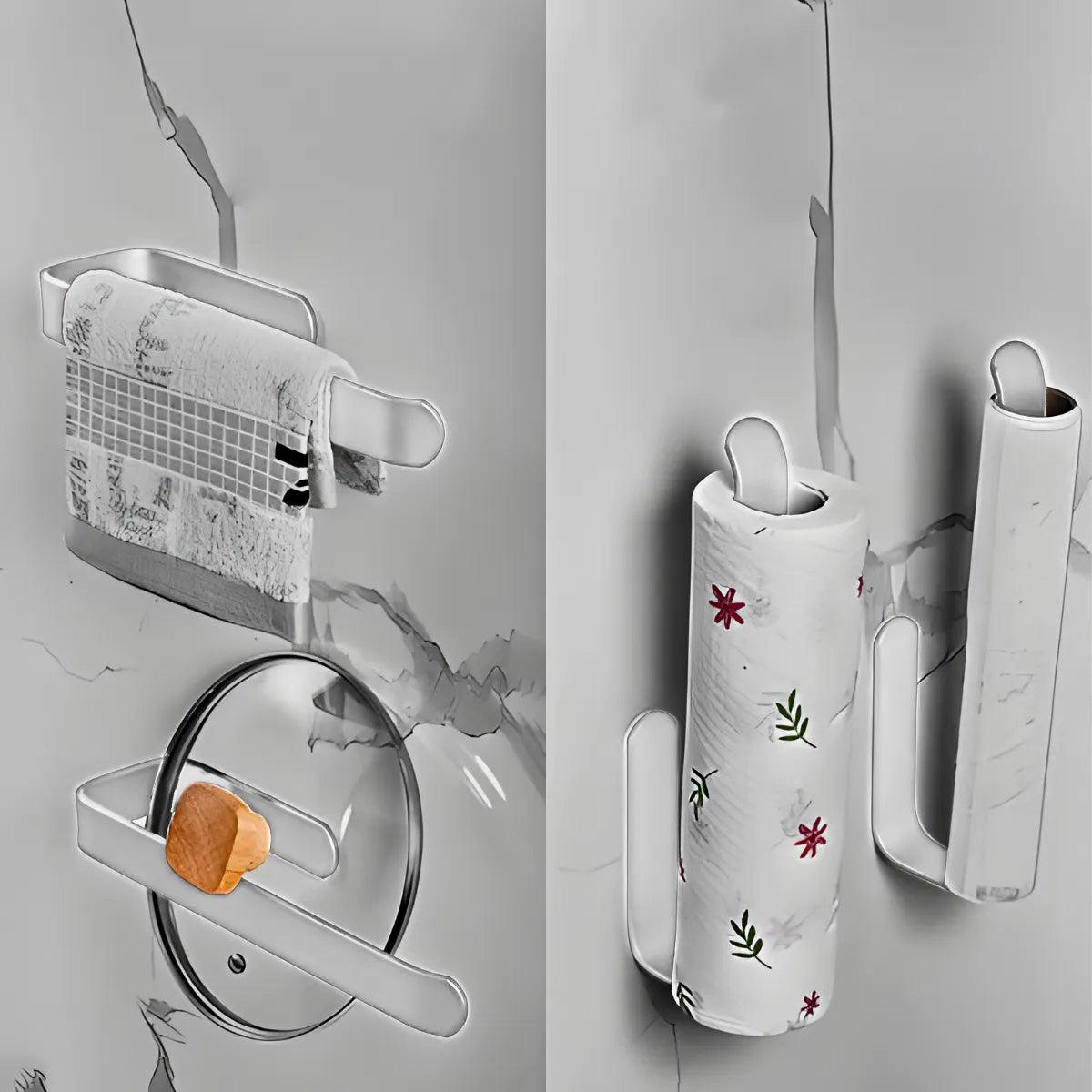 Suporte Multiuso Papel Toalha Com Adesivo Para Parede - Cliquemaster