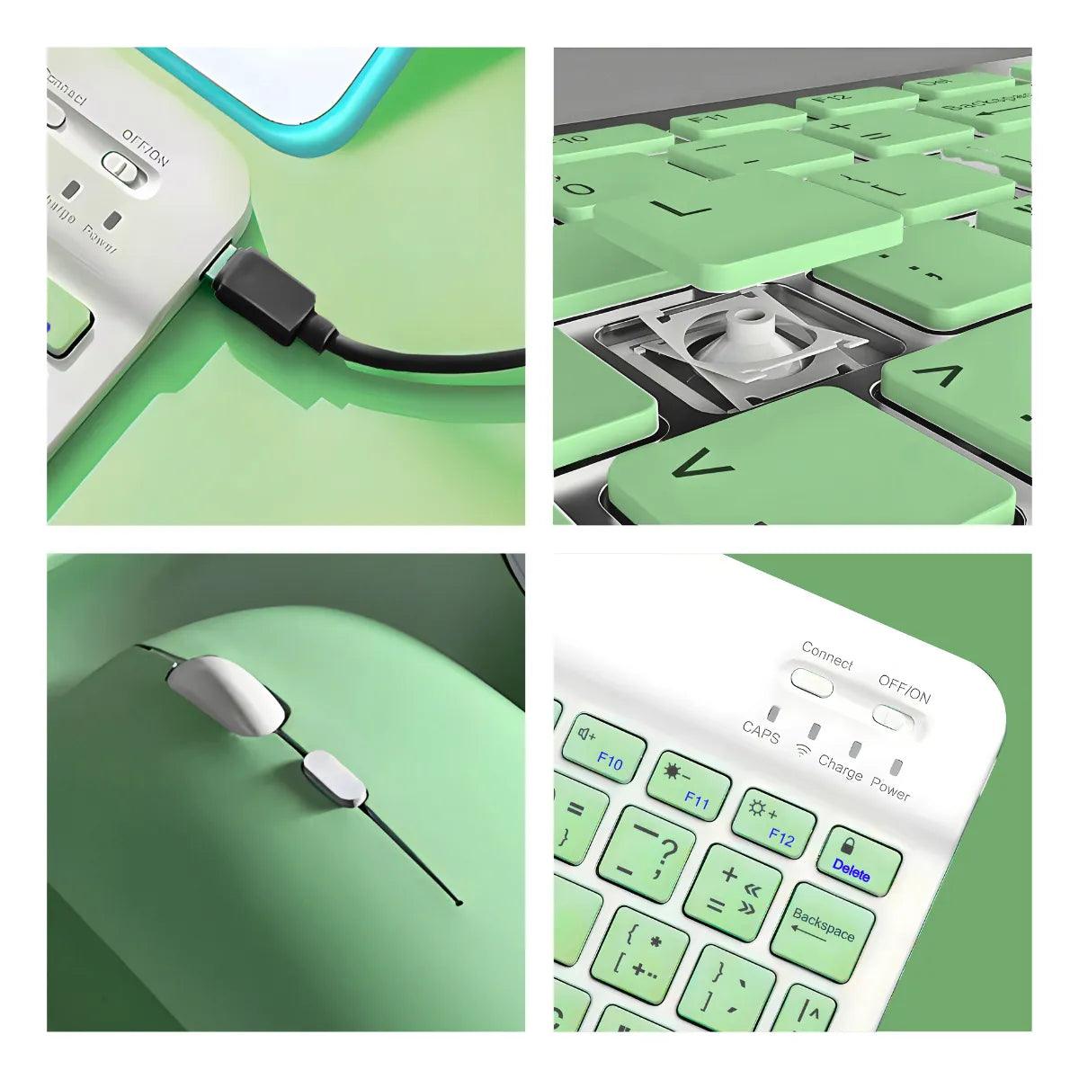 Teclado Sem Fio Bluetooth Recarregável Com Mouse - Cliquemaster