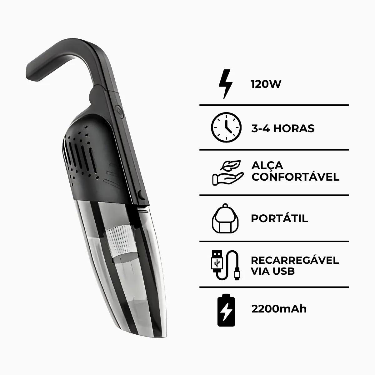 Aspirador de Pó Sem Fio Portátil - Cliquemaster
