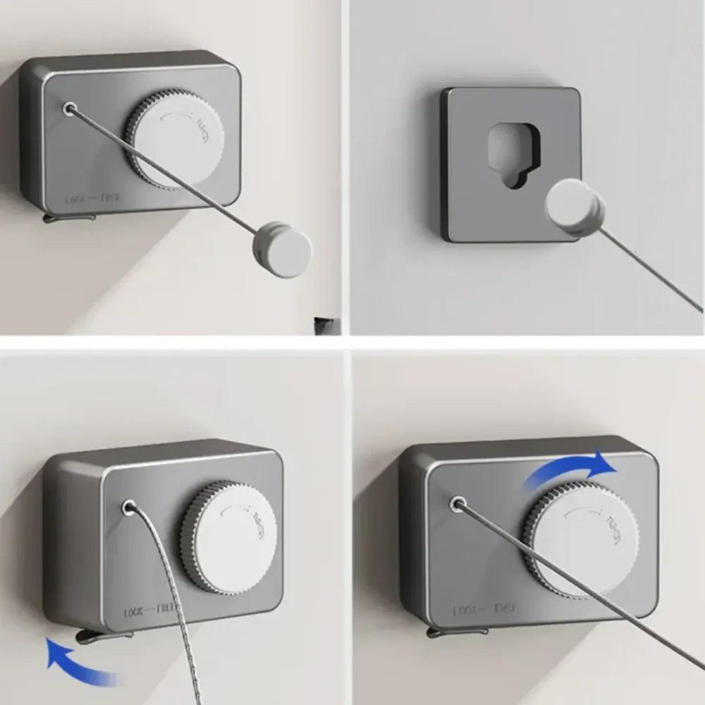 Varal Invisível Retrátil de Aço - Tazzi - Cliquemaster