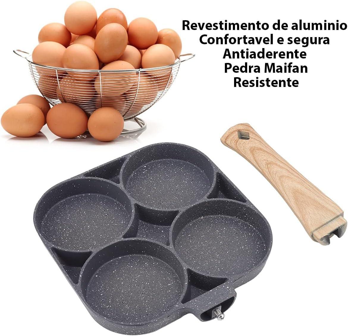 Frigideira Antiaderente 4 Em 1 Para Panquecas Ovos e Hamburguer - Cliquemaster