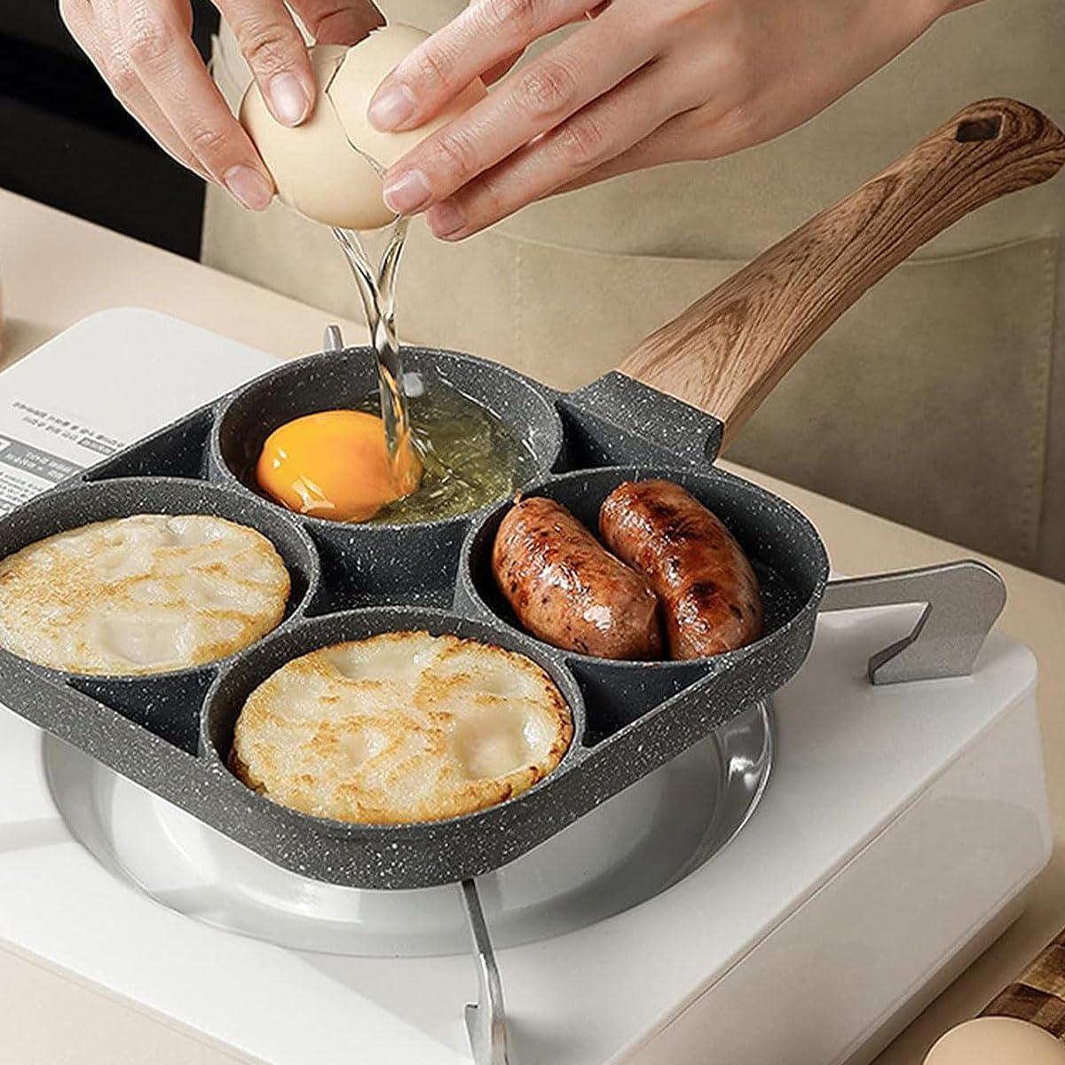 Frigideira Antiaderente 4 Em 1 Para Panquecas Ovos e Hamburguer - Cliquemaster