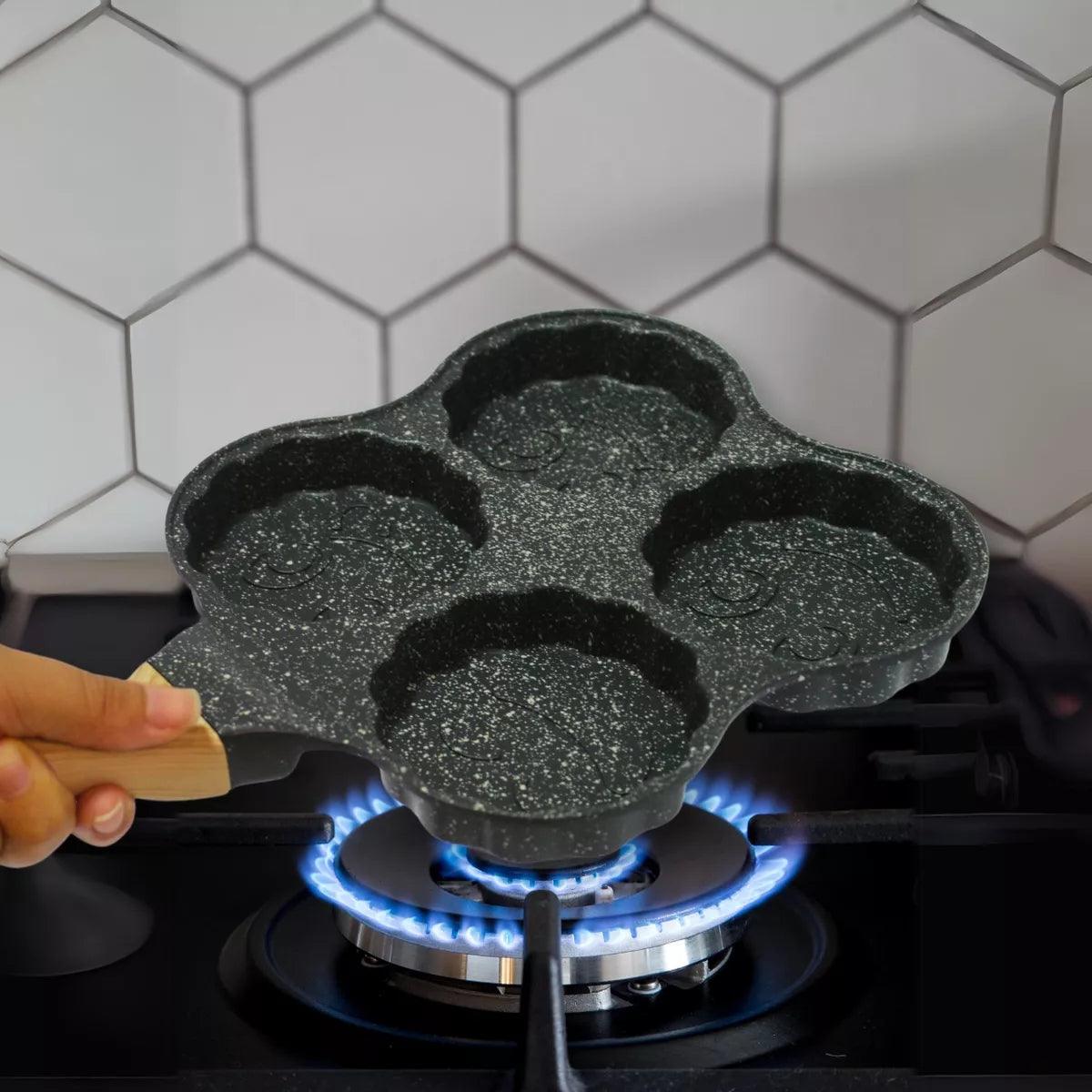 Frigideira Antiaderente 4 Em 1 Para Panquecas Ovos e Hamburguer - Cliquemaster