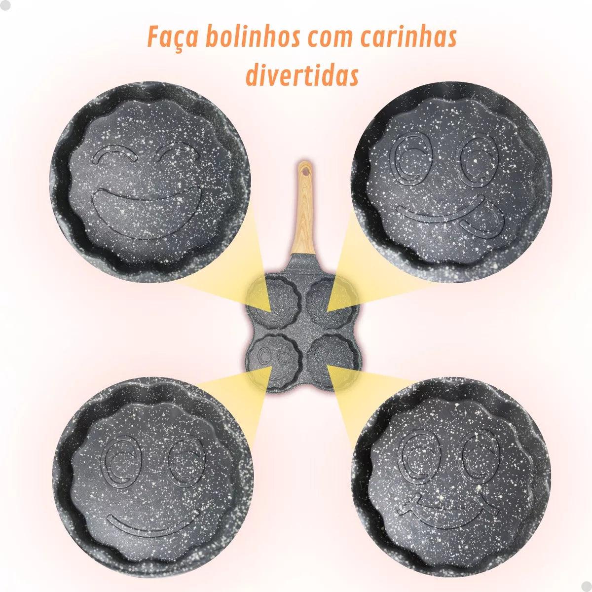 Frigideira Antiaderente 4 Em 1 Para Panquecas Ovos e Hamburguer - Cliquemaster