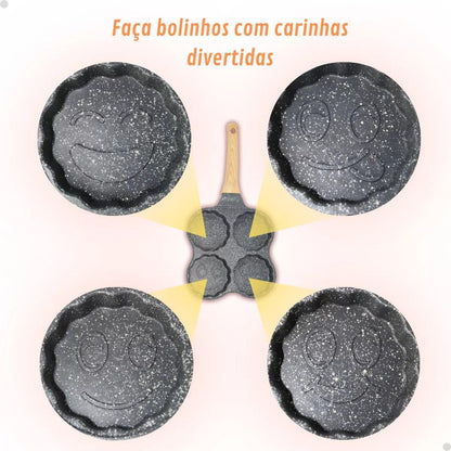 Frigideira Antiaderente 4 Em 1 Para Panquecas Ovos e Hamburguer - Cliquemaster