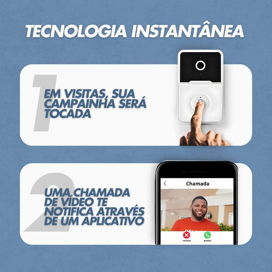 Campainha C/ Câmera Wifi Sem Fio - Cliquemaster