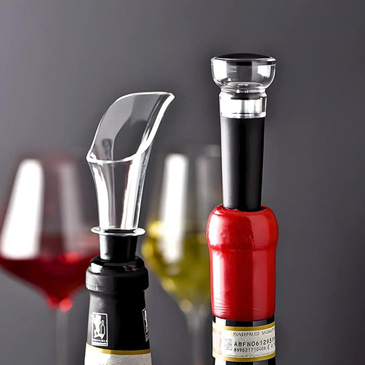 Kit Para Vinho Com Bico Aerador e Rolha Tampa a Vácuo - Cliquemaster