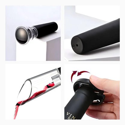 Kit Para Vinho Com Bico Aerador e Rolha Tampa a Vácuo - Cliquemaster
