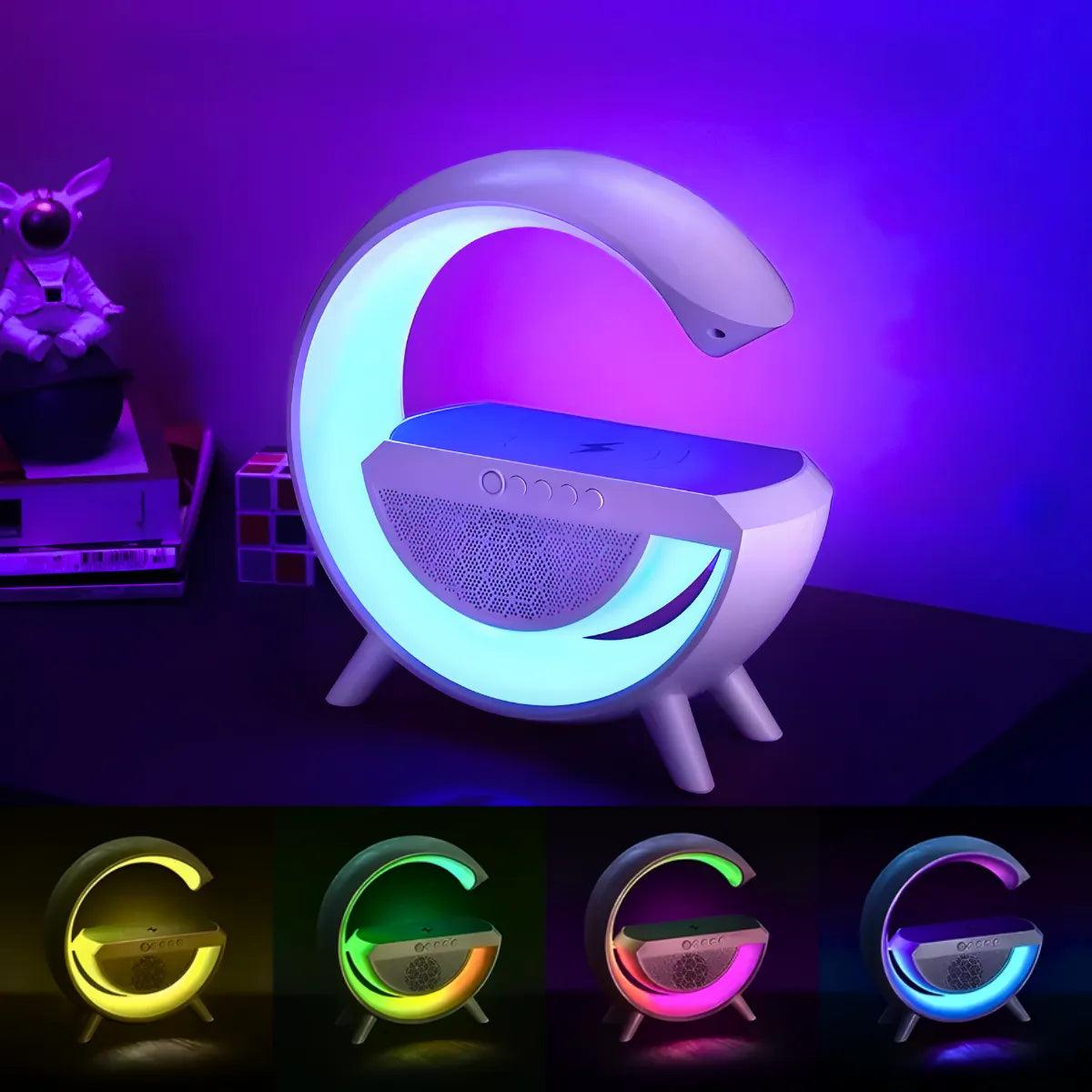 Luminária Inteligente com Caixa De Som e Carregador Indução - Cliquemaster