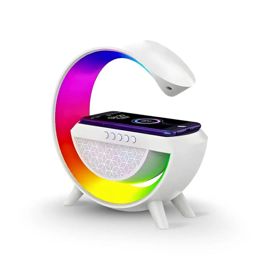 Luminária Inteligente com Caixa De Som e Carregador Indução - Cliquemaster