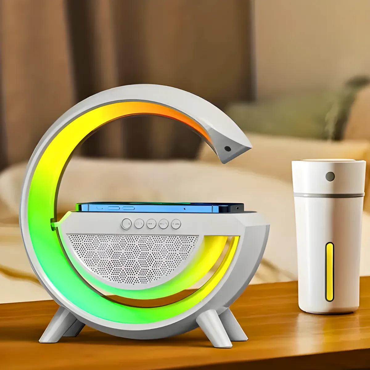 Luminária Inteligente com Caixa De Som e Carregador Indução - Cliquemaster