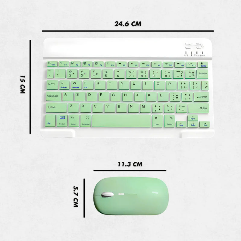 Teclado Sem Fio Bluetooth Recarregável Com Mouse