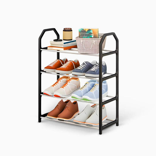 Sapateira Portátil Organizador 4 Prateleiras - PRETO - Cliquemaster