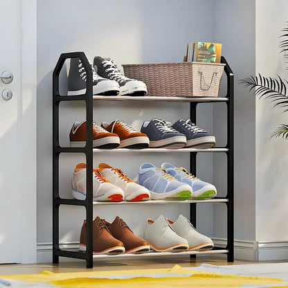 Sapateira Portátil Organizador 4 Prateleiras - PRETO - Cliquemaster