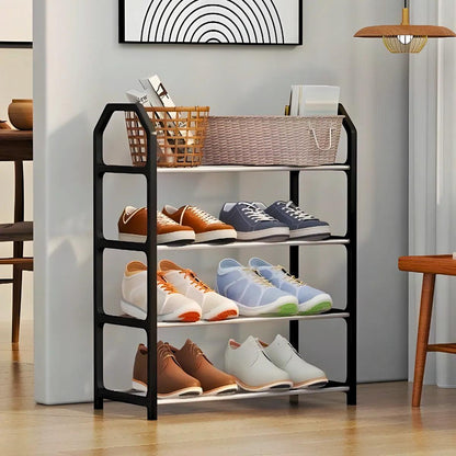 Sapateira Portátil Organizador 4 Prateleiras - PRETO - Cliquemaster