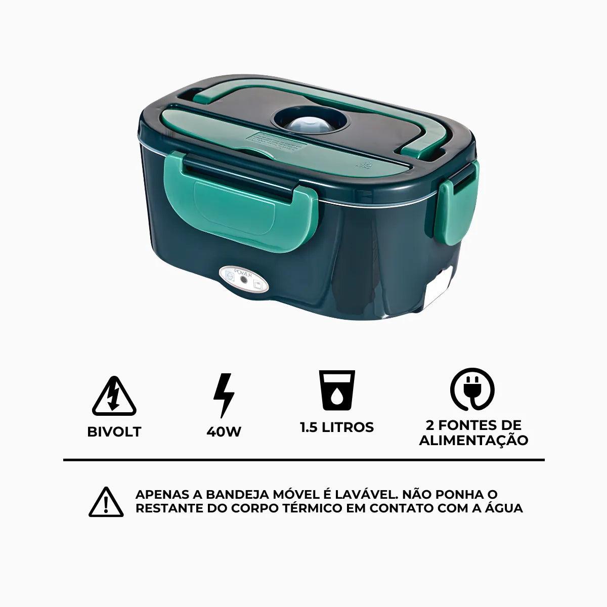 Marmita Elétrica Portátil Bivolt - VERDE - Cliquemaster