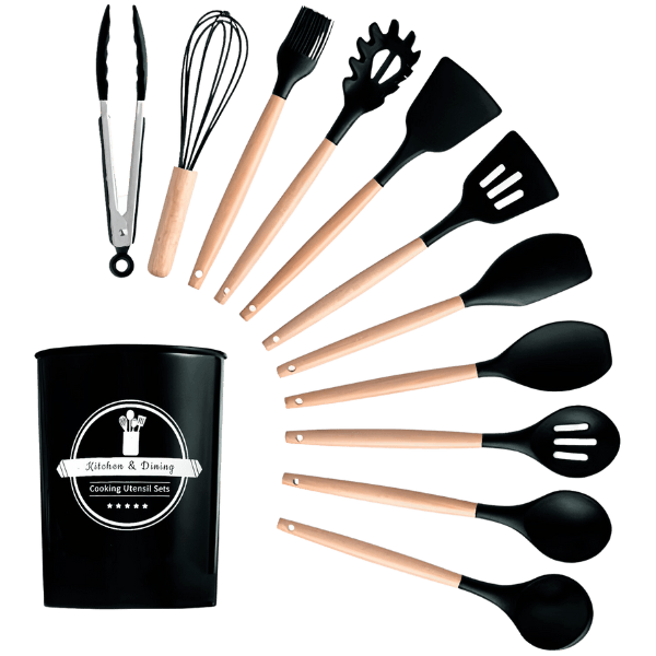 Kit Utensílios Cozinha 12 Peças Silicone Antiaderente - Cliquemaster