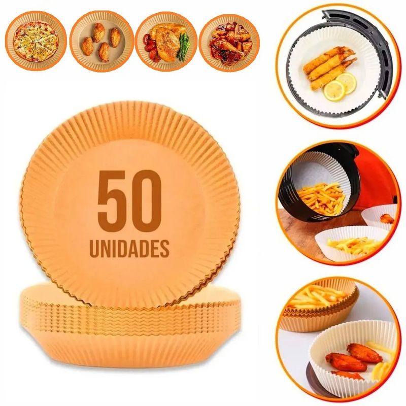 Forma de Papel Antiaderente Para Airfryer – 50 unidades