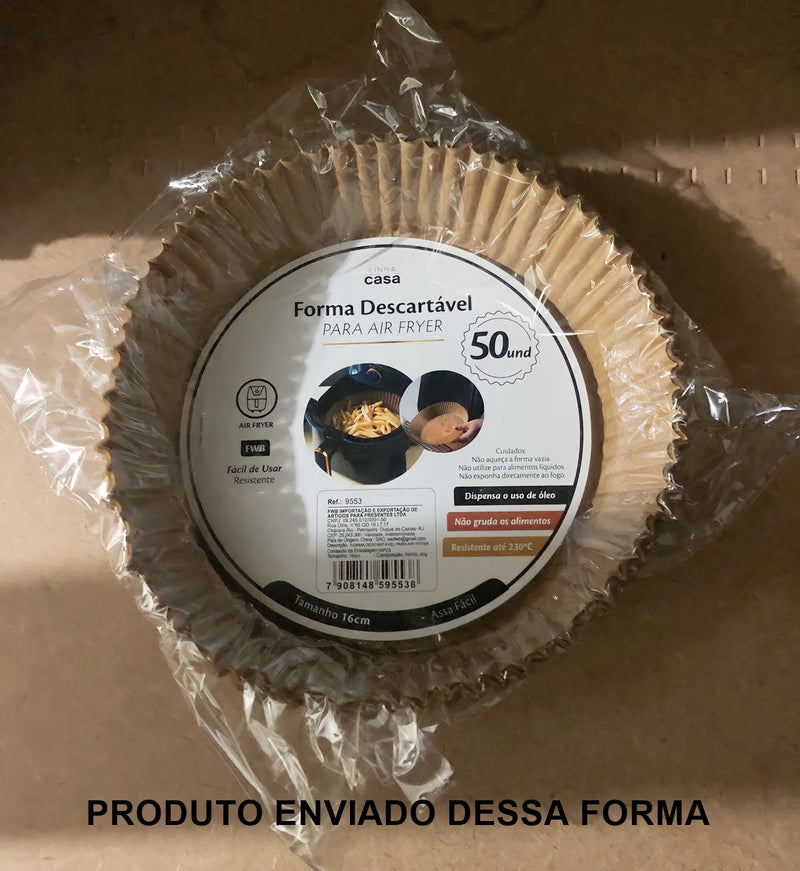 Forma de Papel Antiaderente Para Airfryer – 50 unidades